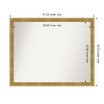 Amanti Art Custom Framed Wall and Bathroom Mirror (33.25 x 41.25 in.), Angled Gold Frame