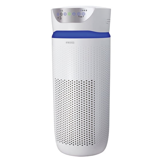 HoMedics TotalClean Deluxe Tower Air Purifier , HEPA Air Purifier, UV-C 5-in-1 Extra-Large Room Air Purifier for Viruses, Bacteria, Allergens, Dust, Germs, (White)T45