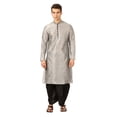 thumbnail image 1 of Handmade men art silk loop button designer kurta dhoti set/mens…, 1 of 5