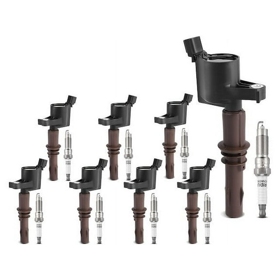 Ignition Coil Set with Spark Plugs 8 - Compatible with 2008 - 2010 Ford Explorer 4.6L V8 2009