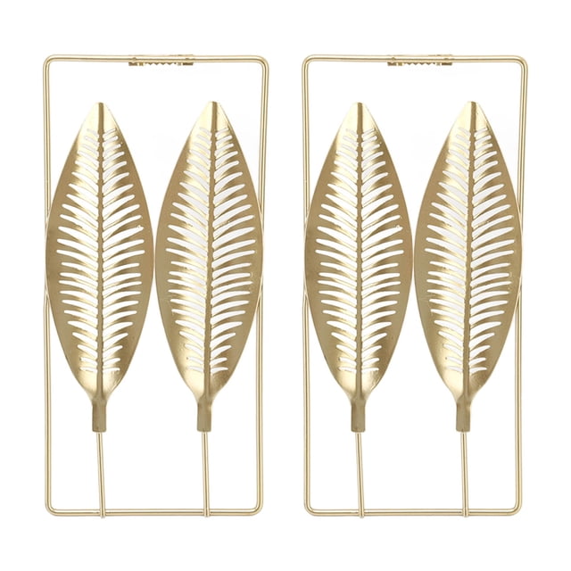 Gold Feather Wall Art, Iron Gold Wall Decor For Living Room For Study
