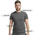 thumbnail image 4 of Mens Crew Neck Short Sleeve Cotton Tall Tshirts Casual Summer Lightweight T Shirt Red LT, 4 of 5