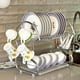 thumbnail image 2 of Escurridor de platos y vasos de 2 niveles, bandeja de acero inoxidable, organizador para el hogar y el restaurante (plateado), 2 of 6
