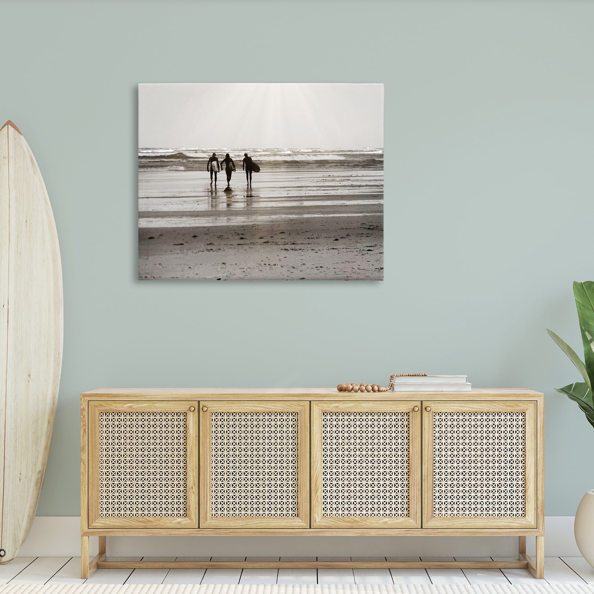 Stupell Industries Strolling Surfer Friends Landscape Photography Gallery Wrapped Canvas Art Print Wall Art, 48 x 36
