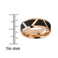 thumbnail image 4 of Metal Masters Mens Tungsten Carbide Wedding Ring 8mm Black Rose Goldtone Faceted Band 12.5, 4 of 7