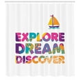 thumbnail image 3 of Ambesonne Dream Shower Curtain, Boat Motif Tropical Summer, 69"Wx70"L, Multicolor, 3 of 3