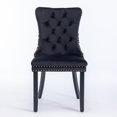 thumbnail image 6 of Dining Chairs Set of 2, Velvet Upholstered Kitchen Chairs with Button Tufted Design, Armless Side Chairs Accent Chair for Living Room, Black, 6 of 9