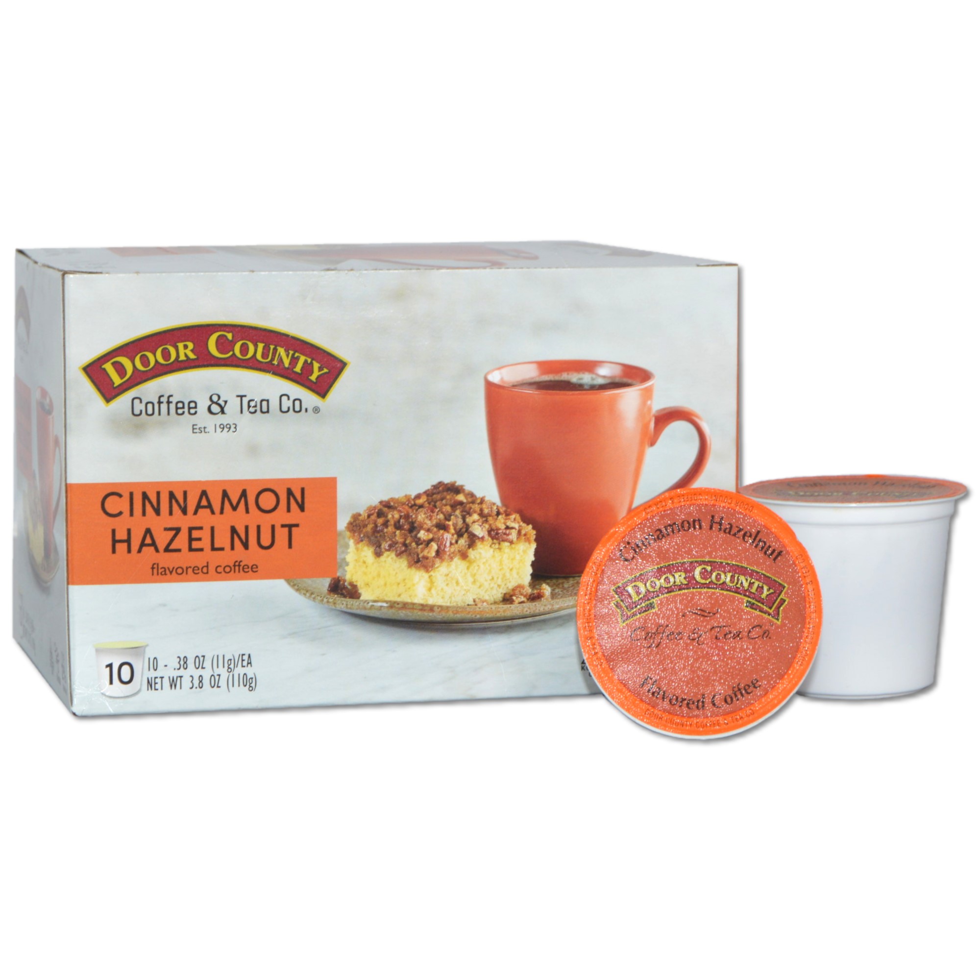 Door County Coffee Cinnamon Hazelnut Flavored Coffee K Cups 10