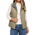 thumbnail image 7 of Womens Zip Front Vest Quilted Collared Fleece Lined Collar Pockets Classic Winter Vest, 7 of 7