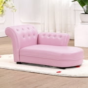 Gymax Kids Sofa Relax Couch Chaise Lounge Armrest Chair Bedroom Living Room Pink