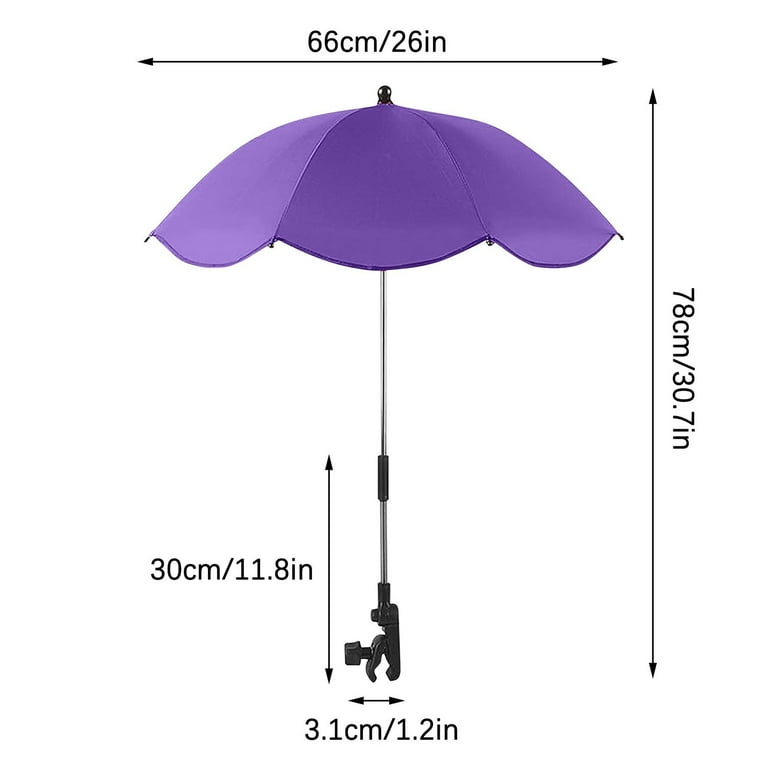 Clearance Umbrella for Stroller with Clamp Baby Stroller Parasol 26in Universal Umbrella with Clamp Wheelchair Umbrella Umbrella for Beach Chair Beach Umbrella for Chair Stroller Umbrella Attachment W...