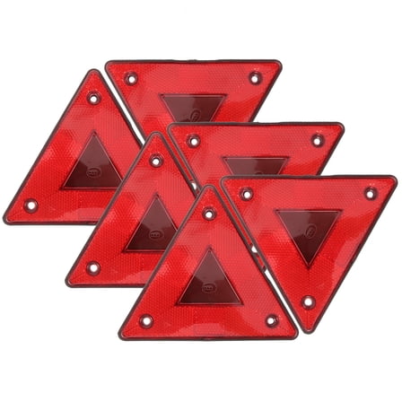 BESTYASH 6Pcs Red Car Triangle Reflectors Vehicle Safety Warning Signs Reflective Triangle for Truck Trailer