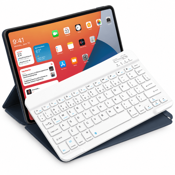 VORALYN Bluetooth Keyboard for Pro 13/12/11/10/9/8/7 inch, Air 13/11th Gen, Mini, IOS Windows Android Tablets - Slim Wireless Portable Travel Office Computer Accessories