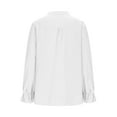 thumbnail image 2 of Fancifize Womens Oversized Shirt Ruffle Long Sleeve Top Trendy V Neck Blouse Casual Loose Fit Fall Dressy Outfits, 2 of 4
