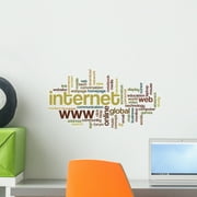 Internet Word Cloud Wall Decal by Wallmonkeys Peel and Stick Graphic (18 in W x 12 in H) WM2438