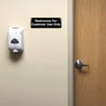 thumbnail image 4 of Excello Global Products Restrooms for Customer Use Sign: Easy to Mount Informative Plastic Sign with Symbols 9"x3", Pack of 3 (Black) - EGP-HD-0253, 4 of 5