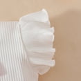 thumbnail image 5 of SNKSDGM Girls Baby Girl Spring Outfits Birthday Girl Outfit 6 Years Old Long Sleeve Toddler Girls Fly Sleeve Bowknot Ribbed Tops T Shirt Shorts Hat Outfits 12-18 Months, 5 of 6