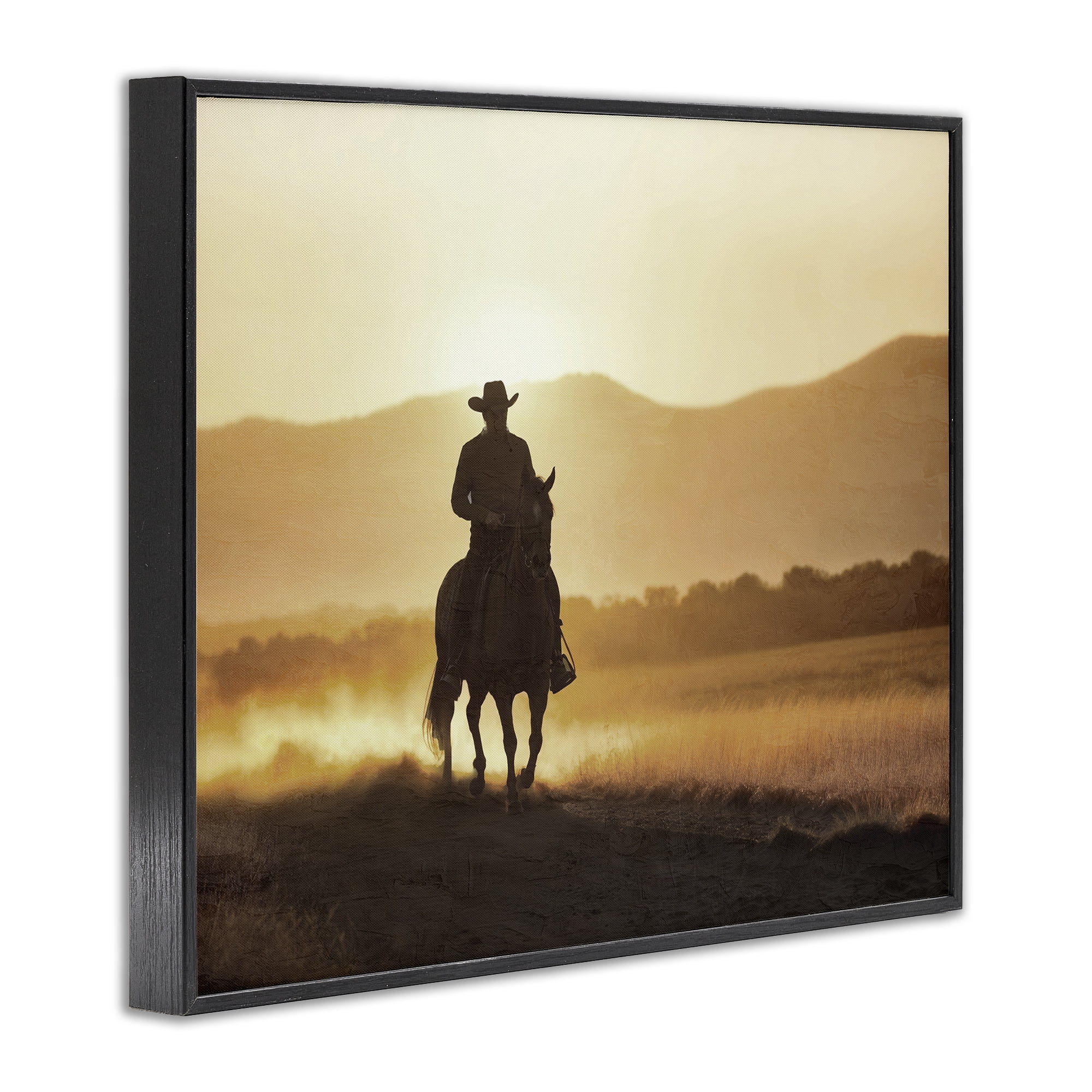 Stupell Industries Cowboy's Ride Home Black Framed Giclee Art, design by Kim Allen