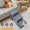 thumbnail image 4 of Dog Stairs for Small Dogs, Foldable Pet Steps for High Bed, Non-Slip 3-Step Cat Stairs with Storage, Condo and Fluffy Ball, Large Dog Indoor Ramp for Couch Window, Up to 180 Lbs, 16.7'' H, 4 of 7