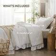 thumbnail image 4 of White Twin Size Comforter Set, 2 Pieces Seersucker Lightweight Fluffy Bedding Set, Twin Ruffle Comforter, All Season Soft Microfiber Shabby Chic Bed Set, 4 of 9