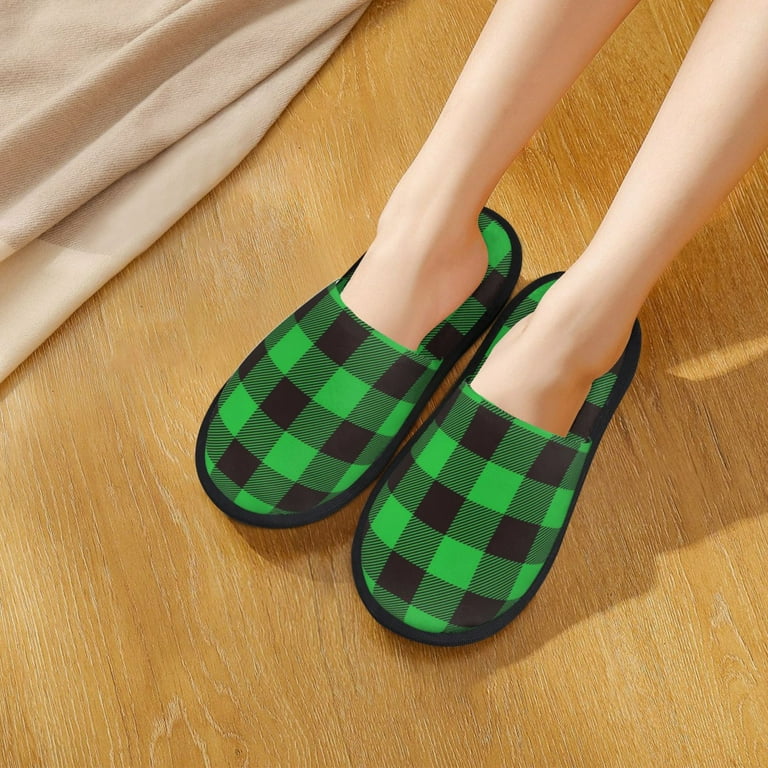 Women's buffalo check online slippers