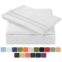 4-Piece TasteLife 105 GSM Deep Pocket Bed Sheet Set (White,Queen)
