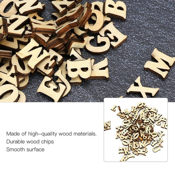 Wooden Scrabble Tiles, DIY Log Letter-Shape Educational Toy Scrabble Letters, for DIY Decoration Displays Arts Crafts
