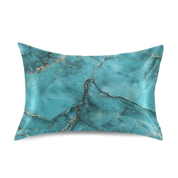 Ryvnso Satin Pillowcase Turquoise Marble Pillow Cases Standard Size 26x20in