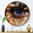 thumbnail image 3 of Designart "Colorful Crying Eye of a Woman I" Fashion Oversized Wall Clock, 3 of 5