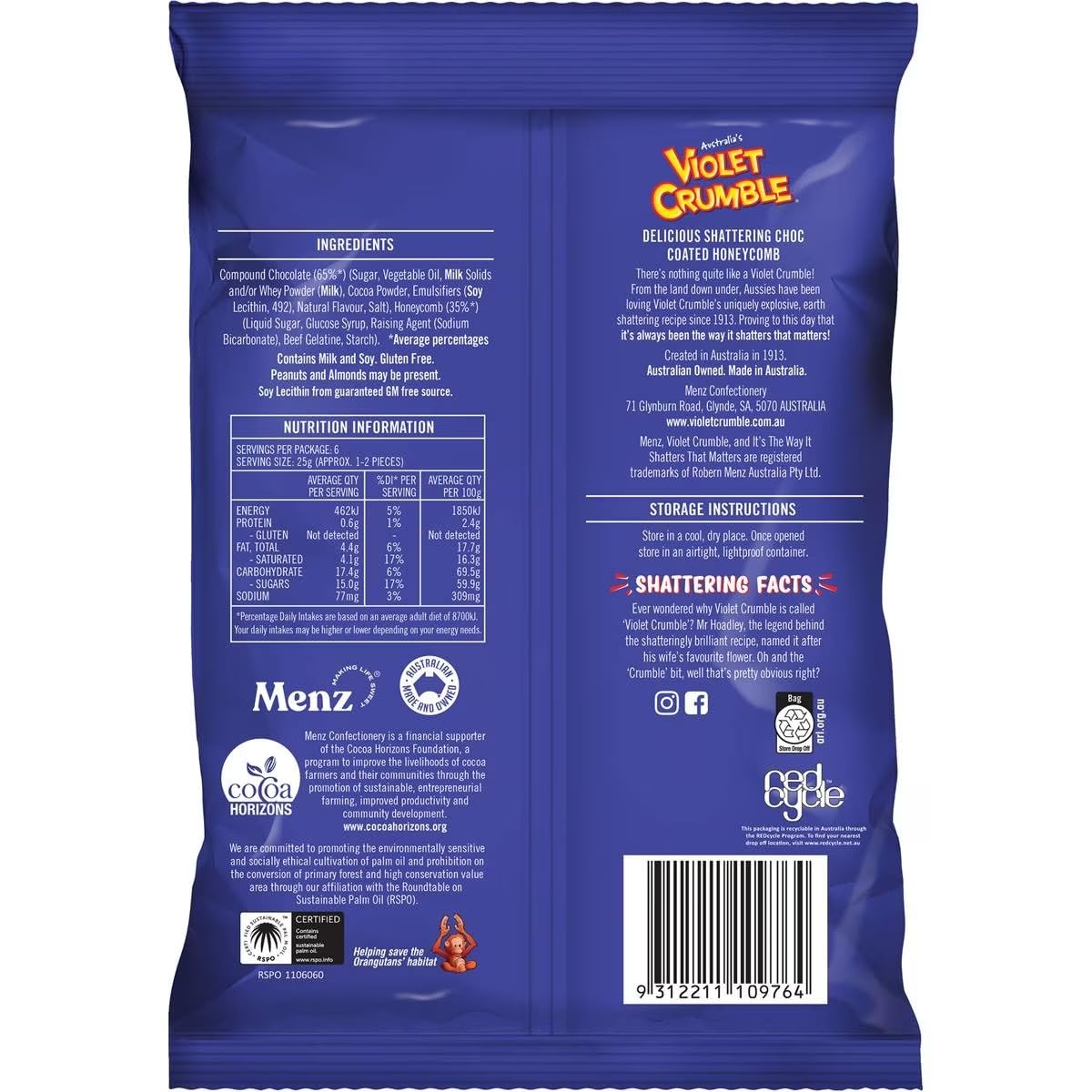 Violet Crumble Bites 150g - Original BSL1 - Made in Australia - Gluten ...