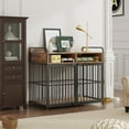 thumbnail image 5 of Large Furniture Dog Crate, Dog Kennel Indoor, Wood Dog Cage Table with Drawers Storage, 5 of 7