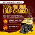 thumbnail image 3 of JYLP 33lb Natural Lump Charcoal, Premium White Quebracho Hardwood Charcoal, Extra Large Restaurant Grade Lump Wood for Grilling, Smoking & BBQ, 3 of 6