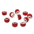 thumbnail image 2 of Abbracc 10 Pcs Perles Intercalaires Européennes bracelet en Strass Bijoux Rouges, 2 of 9