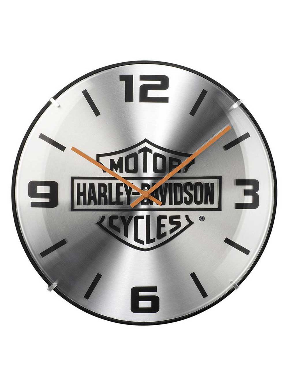 Harley-Davidson Etched Bar & Shield Shaped Neon Clock, Orange Neon