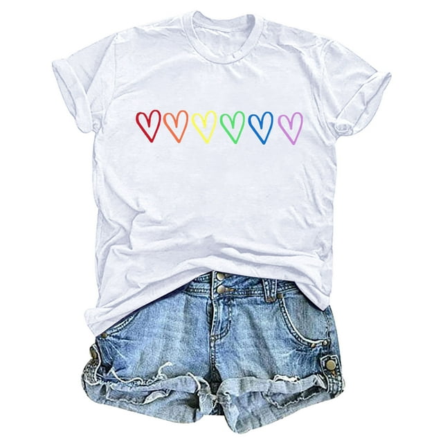 Blouses pour Femmes, Blouse à Manches Courtes Imprimée Mode pour Femmes, T-Shirt Amusant à Col Rond