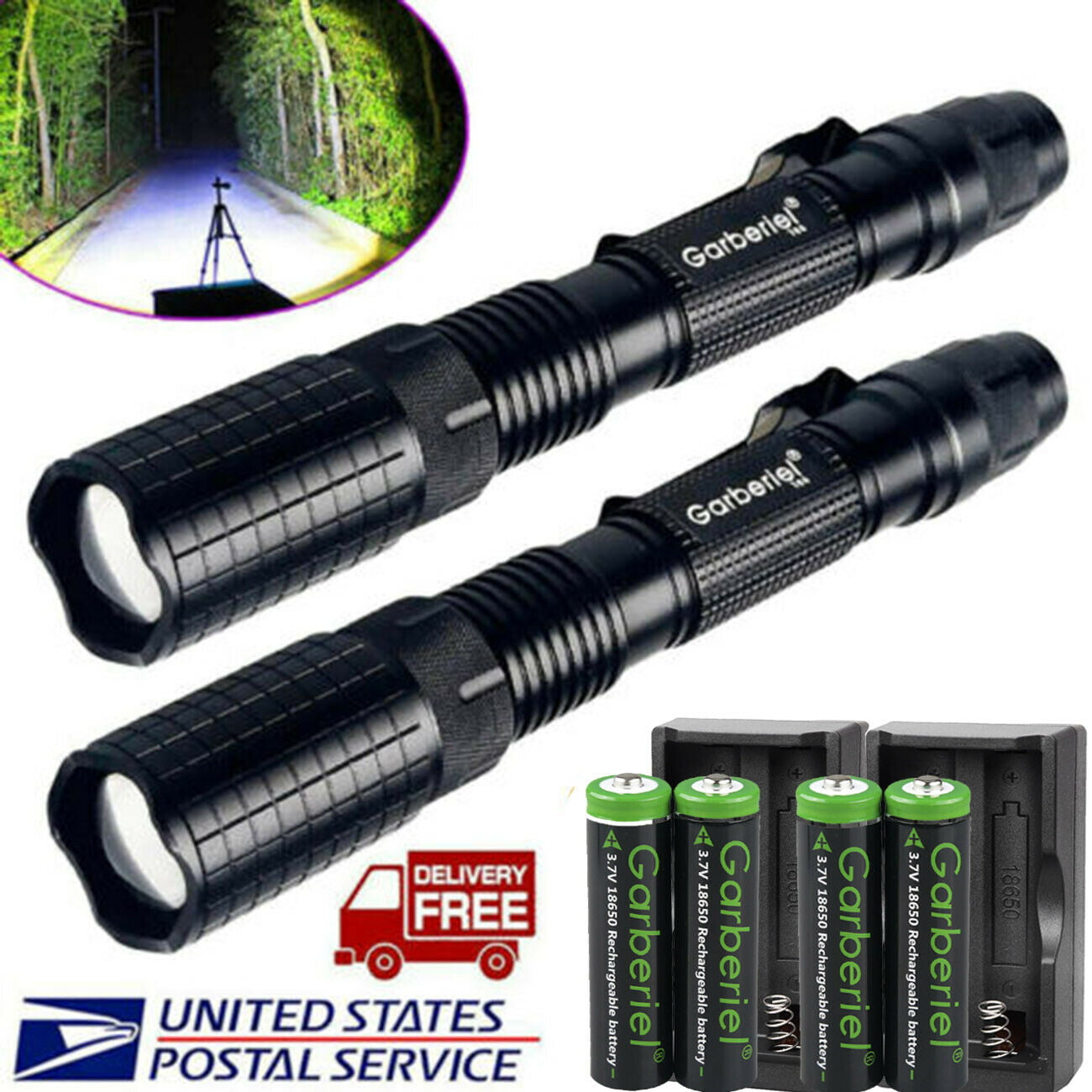 Tactical Police 90000Lumens T6 5Modes LED Flashlight Aluminum Torch Zoomable USA