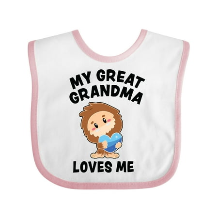 

Inktastic Cute Bigfoot My Great Grandma Loves Me Gift Baby Boy Bib