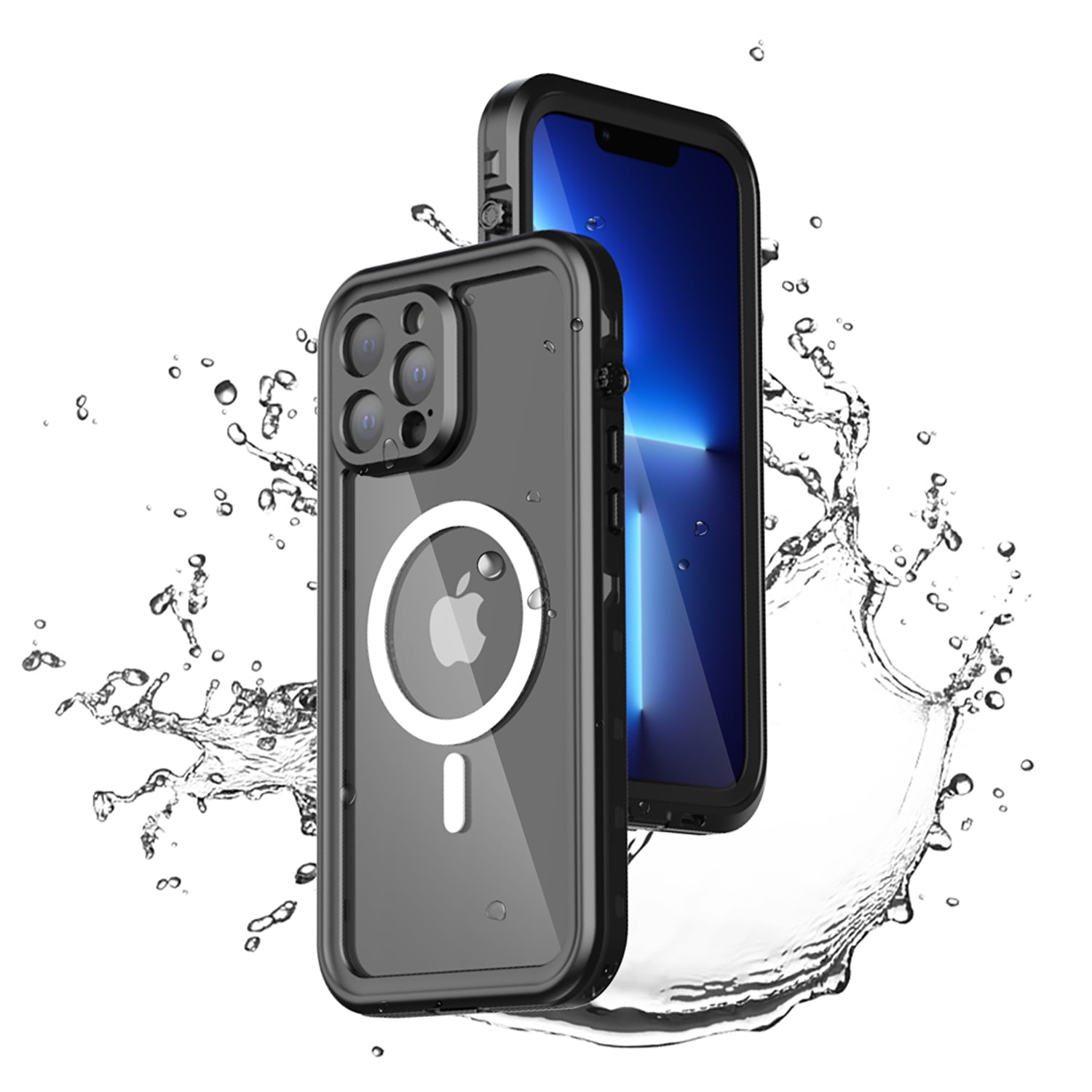 iPhone 14 Pro Case, TECH CIRCLE Heavy Duty Tough Full-Body Rugged Dual-Layer Shockproof Protective Cover with Magsafe Built-in Screen Protector for Apple iPhone 14 Pro 6.1 inch 2022, Black