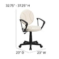thumbnail image 3 of Scranton & Co Vinyl Baseball Task Office Chair with Arms in Cream/Black, 3 of 7