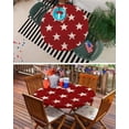 4th of July Round Fitted Tablecloth with Elastic Red Stars Patriotic ...