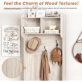 thumbnail image 2 of Vabches 3-In-1 65" Hall Tree with Coat Rack, Storage Cabinet and Storage shelves for Hallway, Living Room Barn Doors, Rustic White, 2 of 7