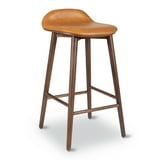 Poly and Bark Notello Leather Counter Stool in Tan/Walnut - Walmart.com