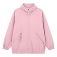 thumbnail image 5 of Women's Waterproof Softshell Jacket with Hood Fleece Lined Warm Light Raincoat for Outdoor Hiking Pink M(M), 5 of 9