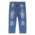 thumbnail image 2 of KIDSCOOL SPACE Baby Elastic Inside Ripped Jeans,Little Toddler Kids Distressed Denim Jeans Pants,Blue,3-4 Years, 2 of 7