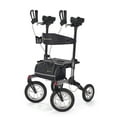 thumbnail image 2 of Comodità Tipo Stand Up Advance All Terrain Upright Rollator Walker with Seat and Pneumatic Tires,  Folding Rolling Walker for Adults and Seniors, 4 Wheel, with Cup Holder and Cane Holder, Graphite, 2 of 9