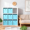 thumbnail image 6 of Dailivio Collapsible Fabric Cube Storage Bins (10.5" x 10.5"), Storage Cubes Organizer Baskets Bins with Handles, Sky Blue, 6 Pack, 6 of 8