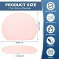 thumbnail image 2 of Juego de 2 manteles de silicona Uxcell, manteles resistentes al calor para mesa de comedor, manteles semicirculares antideslizantes, fáciles de limpiar, a prueba de agua y aceite, color rosa, 2 of 7
