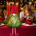 thumbnail image 4 of ER Árbol de Navidad pequeño, árbol de Navidad preiluminado con pata colgante, decoraciones de mesa para árbol de Navidad, mini árbol de Navidad artificial con luces, decoraciones navideñas para fiestas navideñas Rojo Verde, 4 of 5