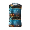 thumbnail image 6 of Lsque Spooky Halloween Print Men's Cotton Blend Sleeveless Muscle Shirts (S-3XL)- Moisture Wicking, Odor Protection, UPF 30+,X-Large, 6 of 8
