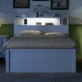 thumbnail image 4 of Harper & Bright Designs Full Size Wooden Platform Bed with Trundle and 3 Drawers Underneath, Wooden Bedframe with Headboard Storage and Built-in USB & LED Light, Gray, 4 of 10